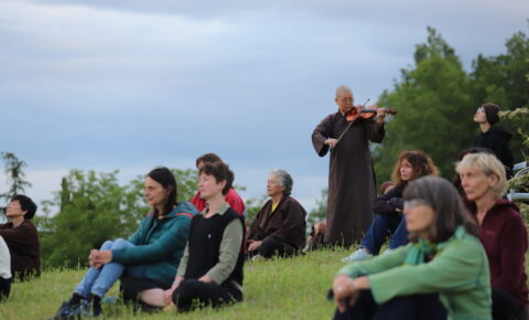 Music meditation at New Hamlet plum hill